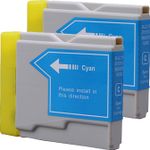 Pack de 2 Brother LC1000C cartouches d'encre compatibles cyan (Ink Hero)