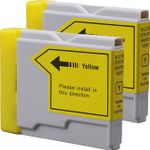 Pack de 2 Brother LC1000Y cartouches d'encre compatibles jaune (Ink Hero)