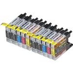 Pack de 10 Brother LC1280 cartouches d'encre compatibles extra haute capacité (Ink Hero)