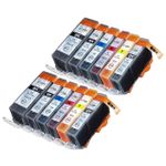 Pack de 12 Canon PGI-520 & CLI-521 cartouches d'encre compatibles (Ink Hero)