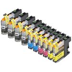 Pack de 10 Brother LC123 (LC121) cartouches d'encre compatibles haute capacité (Ink Hero)