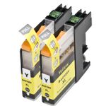 Pack de 2 Brother LC125Y cartouches d'encre compatibles super haute capacité jaune (Ink Hero)