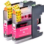 Pack de 2 Brother LC225M cartouches d'encre compatibles super haute capacité magenta (Ink Hero)