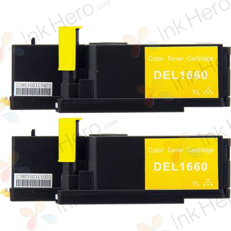 Pack de 2 Dell 593-11037 (N51XP) toner compatibles jaune (Ink Hero)