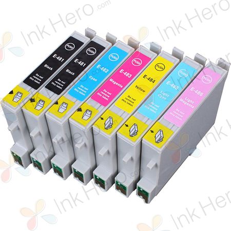 Pack de 7 Epson T0487 cartouches d'encre compatibles (Ink Hero)