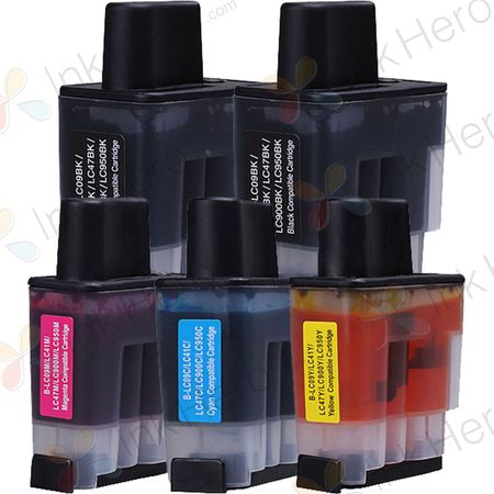 Pack de 5 Brother LC900 cartouches d'encre compatibles (Ink Hero)