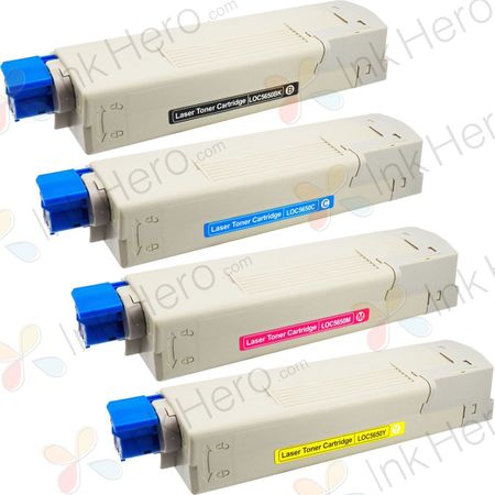 Pack de 4 OkiData C5650 / C5750 toner compatibles haute capacité (Ink Hero)