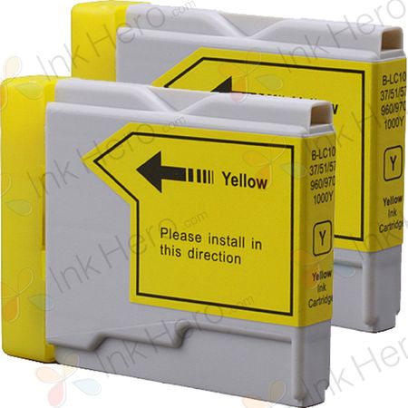 Pack de 2 Brother LC1000Y cartouches d'encre compatibles jaune (Ink Hero)