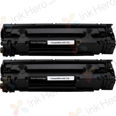 Pack de 2 Canon 728 toner compatibles noir (Ink Hero)