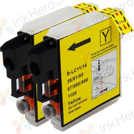 Pack de 2 Brother LC985Y cartouches d'encre compatibles jaune (Ink Hero)