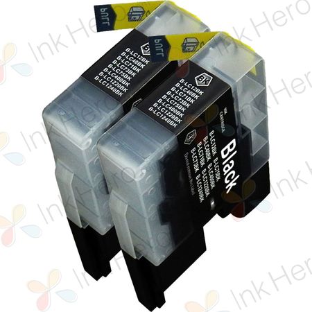 Pack de 2 Brother LC1240BK (LC1220) cartouches d'encre compatibles noir haute capacité (Ink Hero)