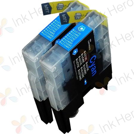 Pack de 2 Brother LC1240C (LC1220) cartouches d'encre compatibles cyan haute capacité (Ink Hero)