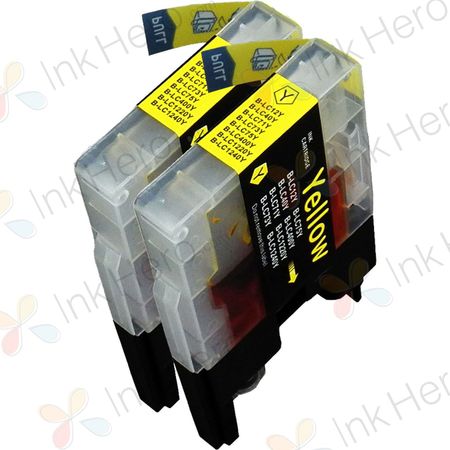 Pack de 2 Brother LC1240Y (LC1220) cartouches d'encre compatibles jaune haute capacité (Ink Hero)