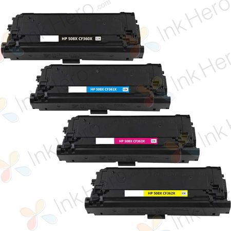 Pack de 4 HP 508X toner compatibles haute capacité (Ink Hero)