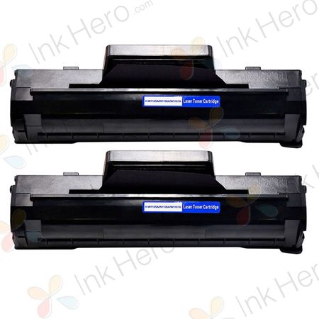 Pack de 2 HP 106A (W1106A) toner compatibles noir (Ink Hero)