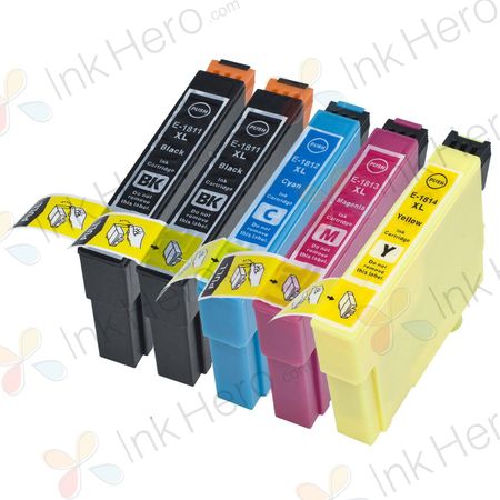 Pack de 5 Epson 18XL XXL cartouches d'encre compatibles haute capacité (Ink Hero)