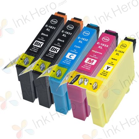 Pack de 5 Epson 16XL XXL cartouches d'encre compatibles haute capacité (Ink Hero)