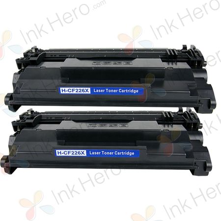 Pack de 2 HP 26X (CF226X) toner compatibles haute capacité noir (Ink Hero)