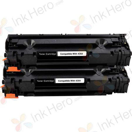 Pack de 2 HP 36A (CB436A) toner compatibles noir (Ink Hero)