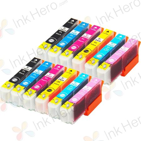 Pack de 12 Epson 24XL cartouches d'encre compatibles haute capacité (Ink Hero)