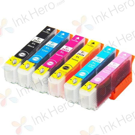 Pack de 6 Epson 24XL cartouches d'encre compatibles haute capacité (Ink Hero)