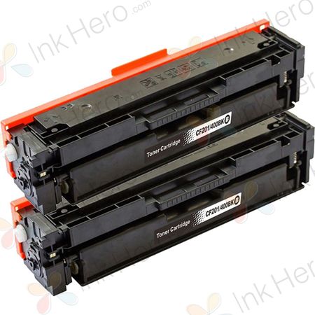 Pack de 2 HP 201X / CF400X (201A / CF400A) toner compatibles haute capacité noir (Ink Hero)