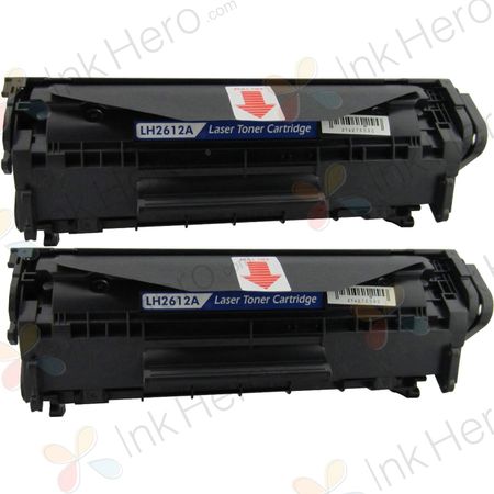 Pack de 2 HP 12A (Q2612A) toner compatibles noir (Ink Hero)