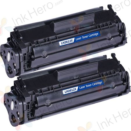 Pack de 2 HP 12X (Q2612X) toner compatibles haute capacité noir (Ink Hero)