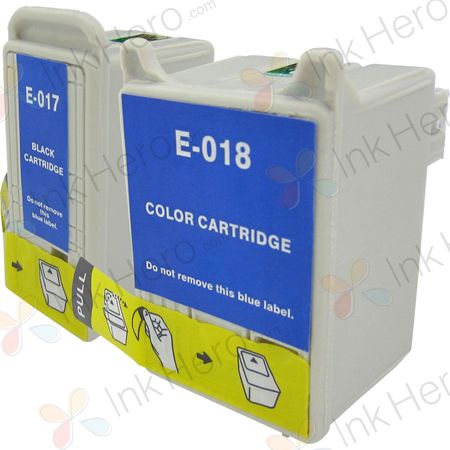 Pack de 2 Epson T017 & T018 cartouches d'encre compatibles (Ink Hero)