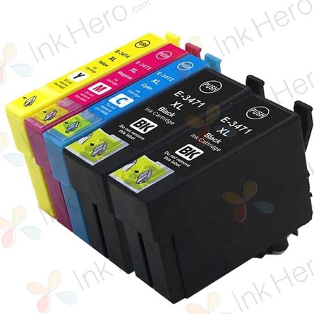 Pack de 5 Epson 34XL cartouches d'encre compatibles haute capacité (Ink Hero)