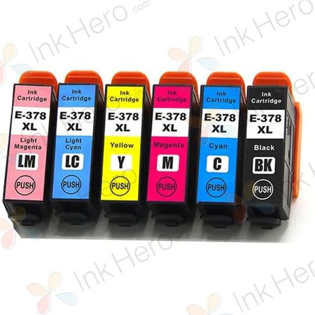 Pack de 6 Epson 378XL cartouches d'encre compatibles haute capacité (Ink Hero)