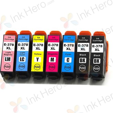 Pack de 7 Epson 378XL cartouches d'encre compatibles haute capacité (Ink Hero)