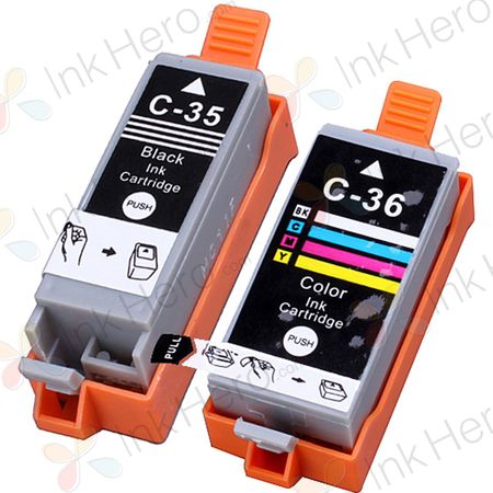 Pack de 2 Canon PGI-35 & CLI-36 cartouches d'encre compatibles (Ink Hero)