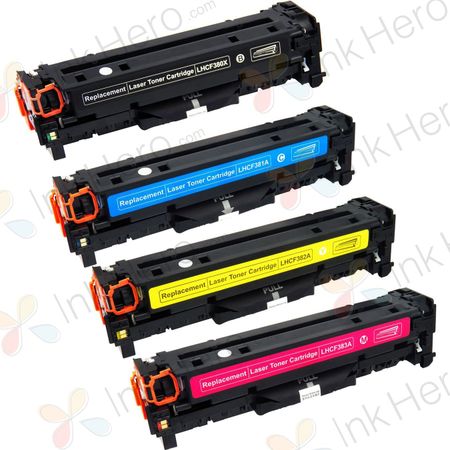 Pack de 4 HP 312X / HP 312A toner compatibles haute capacité (Ink Hero)