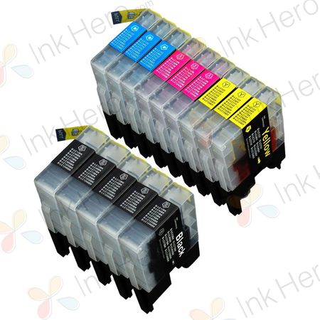 Pack de 14 Brother LC1240 (LC1220) cartouches d'encre compatibles haute capacité (Ink Hero)