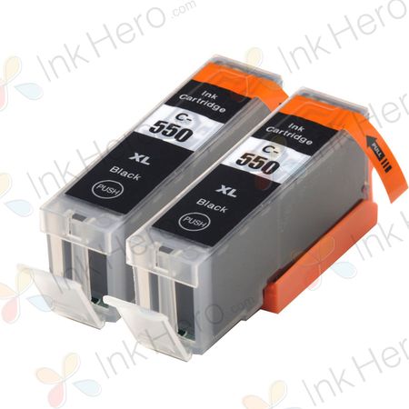 Pack de 2 Canon PGI-550XL cartouches d'encre compatibles haute capacité noir (Ink Hero)