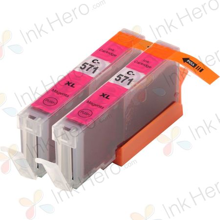 Pack de 2 Canon CLI-571XL cartouches d'encre compatibles haute capacité magenta (Ink Hero)