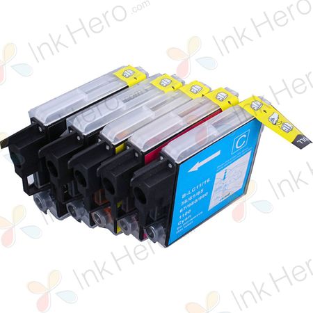 Pack de 5 Brother LC980 cartouches d'encre compatibles (Ink Hero)