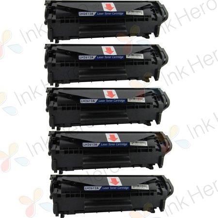 Pack de 5 HP 12A (Q2612A) toner compatibles noir (Ink Hero)