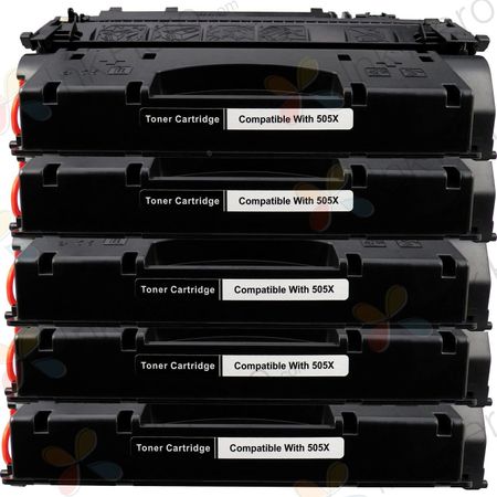 Pack de 5 HP 05X (CE505X) toner compatibles haute capacité noir (Ink Hero)