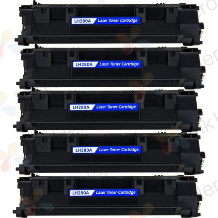 Pack de 5 HP 80A (CF280A) toner compatibles noir (Ink Hero)