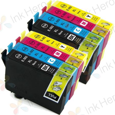 Pack de 8 Epson 502XL cartouches d'encre compatibles haute capacité (Ink Hero)