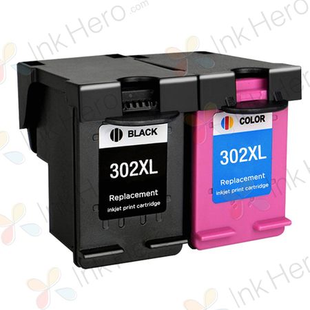 Pack de 2 HP 302XL cartouches d'encre compatibles haute capacité (Ink Hero)