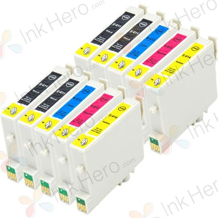 Pack de 10 Epson T0615 cartouches d'encre compatibles (Ink Hero)