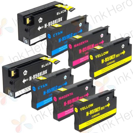 Pack de 8 HP 950XL & 951XL cartouches d'encre compatibles haute capacité (Ink Hero)