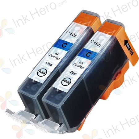 Pack de 2 Canon CLI-526C cartouches d'encre compatibles cyan (Ink Hero)