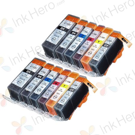 Pack de 12 Canon PGI-520 & CLI-521 cartouches d'encre compatibles (Ink Hero)