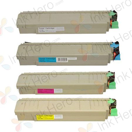 Pack de 4 Oki C810, C810N, C830, C830N toner compatibles (Ink Hero)