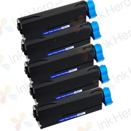 Pack de 5 Oki 44574702 toner compatibles noir (Ink Hero)