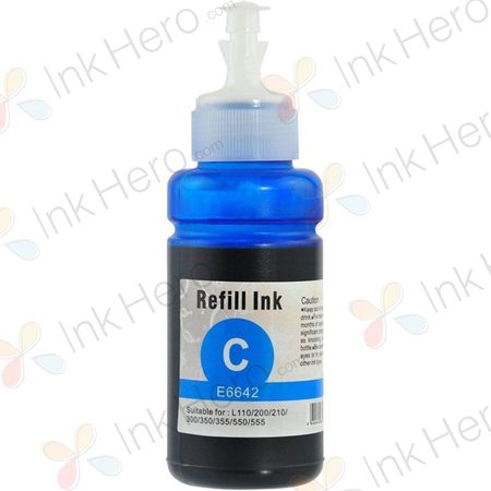 Epson 664 (T6642) bouteille d'encre compatible cyan (Ink Hero)